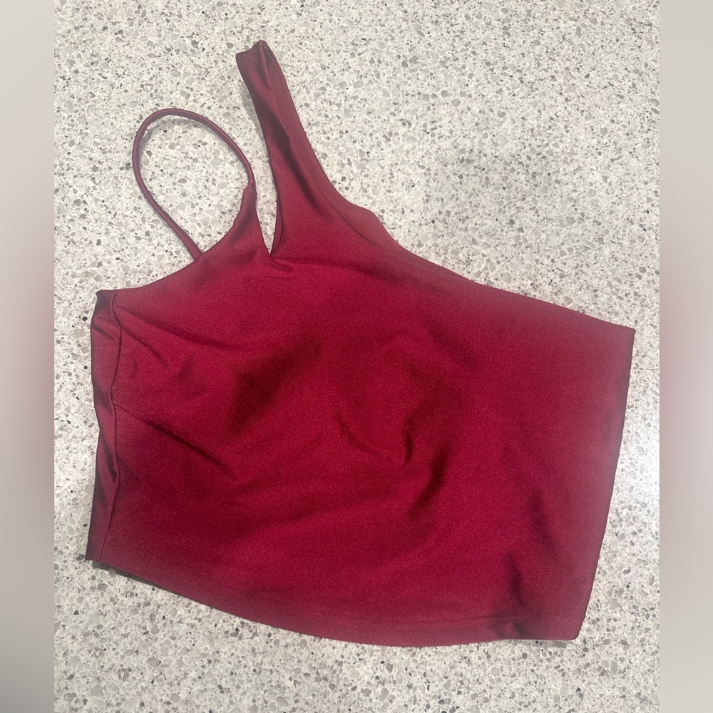 Old Navy Burgundy One-Shoulder Sports Bra